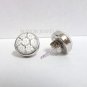 AUTHENTIC MURANO WHITE MILLEFIORI 10MM ROUND STUD EARRINGS 8ME17WHT BY ALAN K