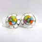AUTHENTIC MURANO MILLACRELI MULTI COLOR FLOWER EARRINGS 8ME124 BY ALAN K