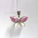 AUTHENTIC MURANO PINK SMALL BUTTERFLY MILLEFIORI PENDANT 8MP2104 BY ALAN K