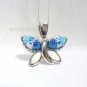 AUTHENTIC MURANO LIGHT BLUE SMALL BUTTERFLY MILLEFIORI PENDANT 8MP2106 BY ALAN K