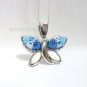 AUTHENTIC MURANO LIGHT BLUE SMALL BUTTERFLY MILLEFIORI PENDANT 8MP2106 BY ALAN K