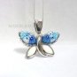 AUTHENTIC MURANO LIGHT BLUE SMALL BUTTERFLY MILLEFIORI PENDANT 8MP2106 BY ALAN K