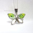 AUTHENTIC MURANO GREEN SMALL BUTTERFLY MILLEFIORI PENDANT 8MP2100 BY ALAN K