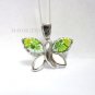 AUTHENTIC MURANO GREEN SMALL BUTTERFLY MILLEFIORI PENDANT 8MP2100 BY ALAN K