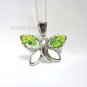 AUTHENTIC MURANO GREEN SMALL BUTTERFLY MILLEFIORI PENDANT 8MP2100 BY ALAN K