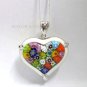 AUTHENTIC MURANO MILLACRELI MULTI COLOR HEART PENDANT 8MP1340 BY ALAN K