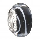 Authentic Chamilia Black Swirl Charm Bead O-165