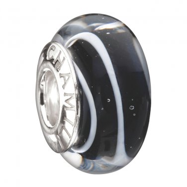 Authentic Chamilia Black Swirl Charm Bead O-165