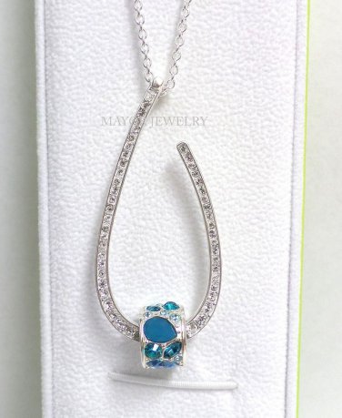 Authentic Chamilia Necklace Lovedrop Clear Swarovski with Charm Gift Set #21