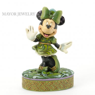 New Disney Jim Shore Minnie Mouse Wishing On A Shamrock Figurine 4037517
