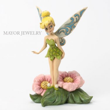 New Disney Jim Shore Tinker Bell Standing on Flower Figurine 4037505