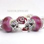 Authentic Chamilia Silver Toggle Bracelet with Disney Charm Gift Set #17