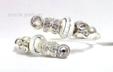 Authentic Chamilia Silver Bangle Bracelet with Charm Gift Set #15