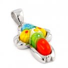 AUTHENTIC MURANO MULTI COLOR MILLEFIORI SMALL CROSS PENDANT 8MP1480 BY ALAN K