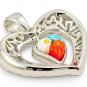 AUTHENTIC MURANO MILLEFIORI DOUBLE HEART DANGLING PENDANT 8MP3040 BY ALAN K