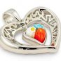 AUTHENTIC MURANO MILLEFIORI DOUBLE HEART DANGLING PENDANT 8MP3040 BY ALAN K