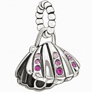 New Authentic Chamilia Disney Ariel's Shell Pink Swarovski Charm Bead 2025-0987