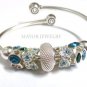 Authentic Chamilia Silver Bangle Bracelet with Charm Gift Set #9