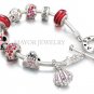Authentic Chamilia Silver Toggle Bracelet with Disney Charm Bead Gift Set #7