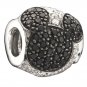 Authentic Chamilia Disney Jeweled Mickey Black- Clear CZ Charm Bead 2025-0677