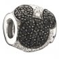Authentic Chamilia Disney Jeweled Mickey Black- Clear CZ Charm Bead 2025-0677