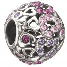 Authentic Chamilia Captured Hearts Purple Charm Bead 2025-0682 "Gift Boxed"
