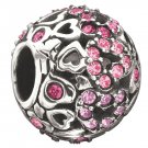 Authentic Chamilia Captured Hearts - Pink Charm Bead 2025-0680 "Gift Boxed"