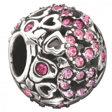 Authentic Chamilia Captured Hearts - Pink Charm Bead 2025-0680 "Gift Boxed"