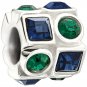 Authentic Chamilia Circle & Square - Green & Blue 2083-0405