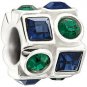 Authentic Chamilia Circle & Square - Green & Blue 2083-0405
