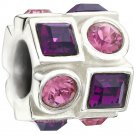 Authentic Chamilia Circle & Square - Pink & Purple 2083-0404
