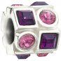 Authentic Chamilia Circle & Square - Pink & Purple 2083-0404