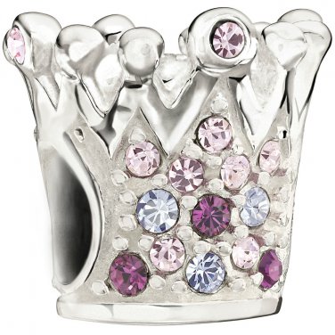 Authentic Chamilia Crystal Crown - Purple Charm Bead 2083-0397 "Gift Boxed"