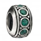 Chamilia Sterling Silver w Stone - Wheel - May Birthstone Swarovski Charm