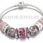 Authentic Chamilia Silver Snap Bracelet with Charm Gift Set #6