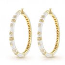 Authentic Lauren G Adams Large Hoops Flowers Earrings E-30101G 42967