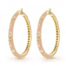Authentic Lauren G Adams Large Hoops Flowers Earrings E-30101G 42966