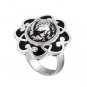 Kameleon KR009B - Black Enamel Flower Ring Size 9