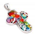 AUTHENTIC MURANO ELEGANT WAVE OVERLAY LARGE CROSS PENDANT 8MP1770 BY ALAN K