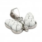 AUTHENTIC MURANO WHITE BUTTERFLY MILLEFIORI ANIMAL PENDANT 8MP187D10 BY ALAN K