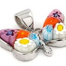 AUTHENTIC MURANO BUTTERFLY MILLEFIORI ANIMAL PENDANT 8MP187D1 BY ALAN K