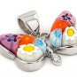 AUTHENTIC MURANO BUTTERFLY MILLEFIORI ANIMAL PENDANT 8MP187D1 BY ALAN K