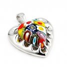 AUTHENTIC MURANO MILLEFIORI HEART PENDANT WITH CUTOUT DESIGN 8MP2930 BY ALAN K