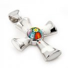 AUTHENTIC MURANO MILLACRELI MULTI COLOR CROSS PENDANT 8MP1780 BY ALAN K