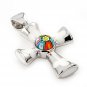 AUTHENTIC MURANO MILLACRELI MULTI COLOR CROSS PENDANT 8MP1780 BY ALAN K