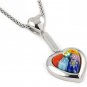 AUTHENTIC MURANO MILLEFIORI DANGLING SMALL HEART PENDANT 8MP646 BY ALAN K