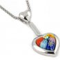 AUTHENTIC MURANO MILLEFIORI DANGLING SMALL HEART PENDANT 8MP646 BY ALAN K