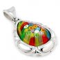AUTHENTIC MURANO MILLEFIORI FACETED MULTI COLOR DROP PENDANT 8MP1910 BY ALAN K