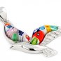 AUTHENTIC MURANO FACETED BIRD MILLEFIORI ANIMAL PENDANT 8MP2780 BY ALAN K
