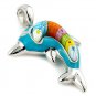 AUTHENTIC MURANO LIGHT BLUE DOLPHIN MILLACRELI ANIMAL PENDANT 8MP627 BY ALAN K